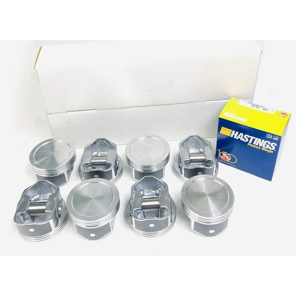 Hypereutectic Dish Pistons & Moly Rings compatible with 2004-2007 GM 5.3L LM7 L59 LM4 Engines (STD 3.780" Bore).