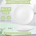thumbnail image 2 of White Ceramic Dessert Plates Set of 16, 6 Inch Round Appetizer Plates for Cake Snacks, Microwave and Dishwasher Safe, 2 of 6