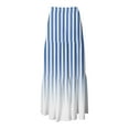 thumbnail image 5 of vigerkar Women's Spring Summer High Waist Gradient Striped Maxi Skirt Casual Flowy Swing Pleated Beach Long Skirts Blue, L, 5 of 6