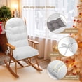 thumbnail image 6 of Millsilo Rocking Chair Cushion 44" x 19" x 4", One-Piece Connected Back & Seat Chair Pad, Indoor Tufted High Back Cushion with Non-Slip Base, Secure Ties, White, 6 of 9