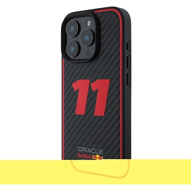 Funda Red Bull Fibra De Carbono Para iPhone 15 Pro - Negro