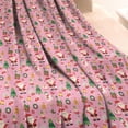 thumbnail image 3 of Pink Christmas Santa and Tree Pattern Blanket,Comfortable Soft Lamb Wool Throw Blanket,All Season,Warm Lightweight Blankets for Sofa Bed Couch Living Room Chair,40"x50", 3 of 4