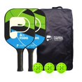 thumbnail image 1 of All Round Pickleball Playset Ultra - Light Cork Sheet Core Racket With Sweat Absorbent Grip| Ideal For All Ages, Skill, Perfect Pickleball 2 Paddle, 4 Balls & Bag, 1 of 5