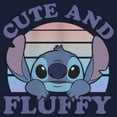 thumbnail image 2 of Junior's Lilo & Stitch Cute and Fluffy Cowl Neck Sweatshirt Navy Blue Small, 2 of 4