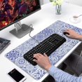 thumbnail image 2 of Long Mouse Pads for Desk,Blue Ethnic Geometric Pattern Desk Mats on Top Of Desks, Desk Mouse Pad Extra Large with 3mm Non-Slip Base and Stitched Edge for Gaming,Office,Work,Home 31.5"x15.7", 2 of 6