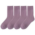 thumbnail image 2 of Tittly Crew Socks for Women Stockings for Women Thermal Socks Heated Winter Boot Socks Insulated For Cold Weather Warm Fuzzy Socks Gifts For Women Fluffy Socks Crew Socks Purple One Size, 2 of 3