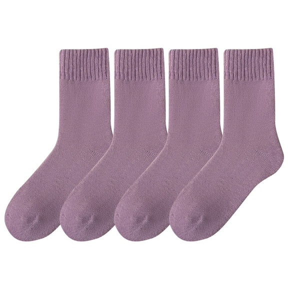 MZXELPRJD No Show Socks Womens Thicker Warm Fuzzy Socks Gifts for Fluffy Cozy Socks Stocking Stuffer Socks Solid Color Thermal Socks, Compression Socks Purple