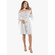 thumbnail image 1 of Vestido Maternidad Juvenil Rayón Fresco Vestido Embarazo Moderno Casual Verano Off Shoulder Color Blanco, 1 of 4