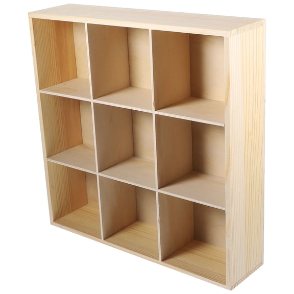 Hytrove Wood Storage Box Khaki 1Set 12.69X12.69X3.14In