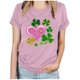 thumbnail image 1 of Camisetas de Manga Corta para las Mujeres de Moda Imprimir Cuello Redondo Camiseta, Mezcla de Poliéster Ligero para Primavera Verano Otoño, 1 of 1