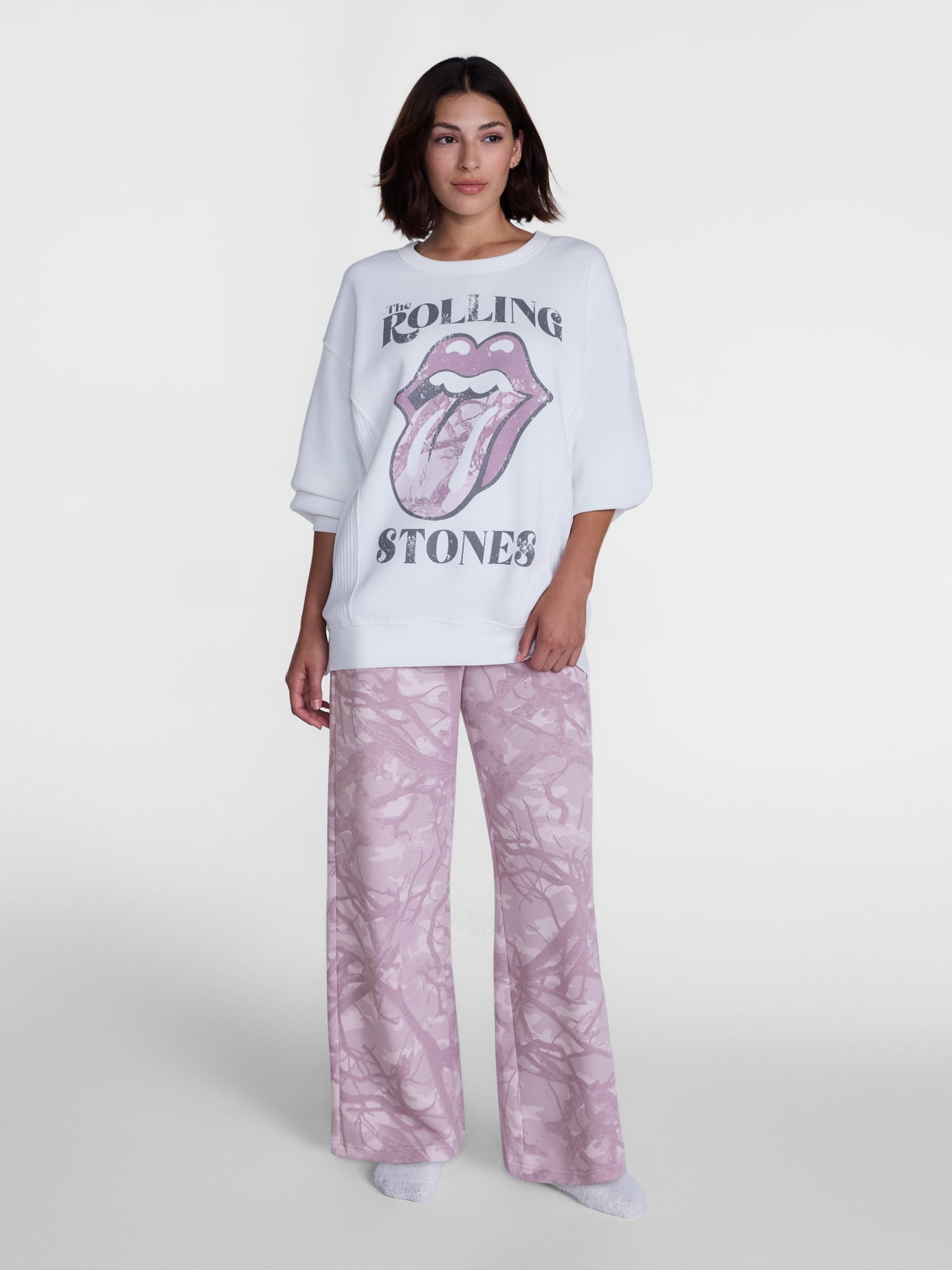 Rolling Stones Women's Plush Print Sleep Pants, Sizes XS-3XL