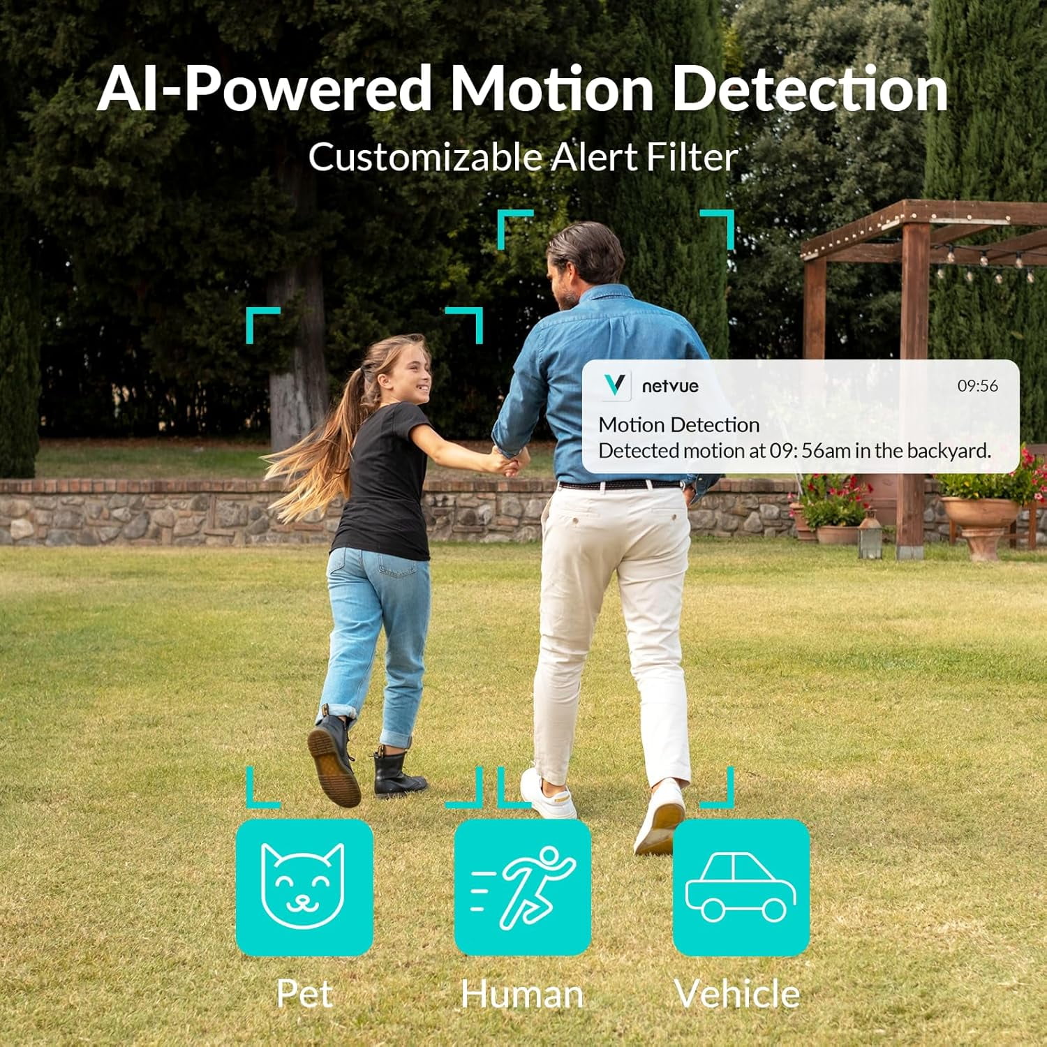 Security Cameras Wireless Wi-fi, Netvue 360° View Home Surveillance Outdoor Cameras, Only 2.4G Wifi