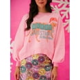 thumbnail image 5 of Michellecmm Women's Loose Pullover Sparkly Rhinestone Letter Print Long Sleeve Crew Neck Sweatshirt, 5 of 6