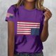 thumbnail image 3 of Tops de Cuello Redondo para las Mujeres de Manga Corta Impresa Casual, Camiseta de Moda para Uso Diario Y de Fiesta, 3 of 5