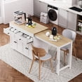 thumbnail image 2 of 74.5 inch Kitchen Island with Extendable Dining Table , Rolling Kitchen Island on Wheels with Spice Rack and 2 Drawers,  Kitchen Storage Cart with 4 Door Cabinet, for Kitchen, Dining Room, White, 2 of 8