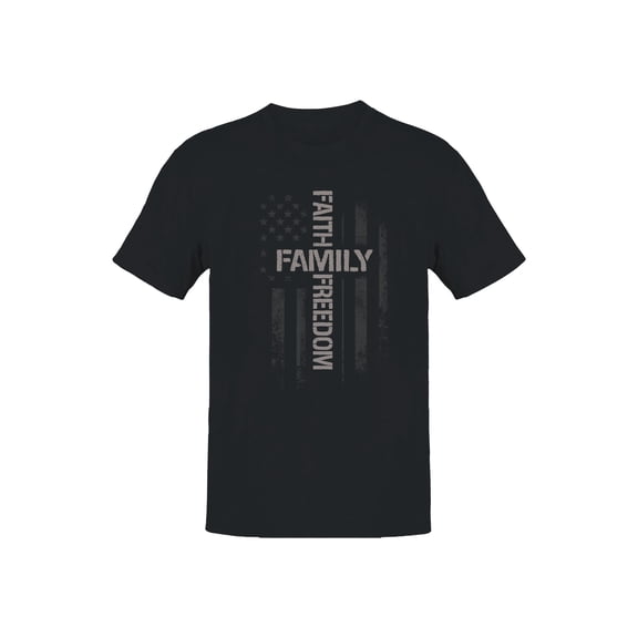 Patriotic Faith Family Freedom Men's Black T-shirt