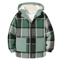 thumbnail image 2 of BFHHYA Boys Girls Sherpa-lined Plaid Hoodie Kids Teen Fall Winter Zip-Up Casual Hooded Jacket Long Sleeve Outerwear with Pockets for Playdates (4-15Y), 2 of 5