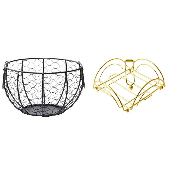 Cesta de huevos,Cesta multiusos para huevos,cesta tejida de alambre de hierro,Cesta de almacenamiento de alambre para huevos Cesta de almacenamiento portátil,Servilletero,Servilletero Soporte