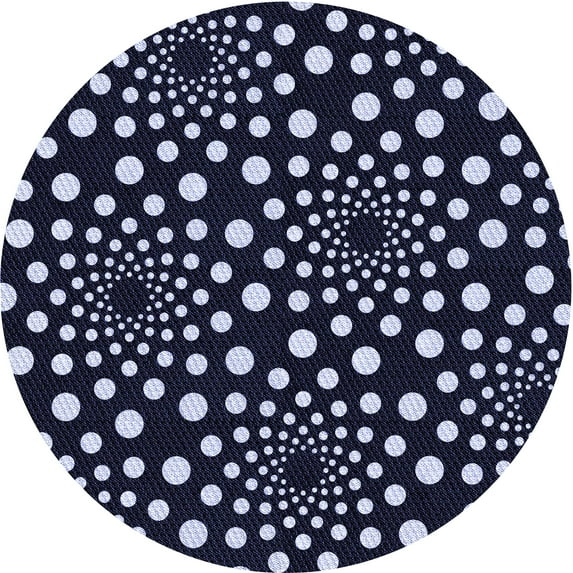 Ahgly Company Indoor Round Patterned Light Purple Blue Area Rugs, 3' Round