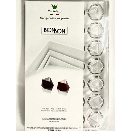 Martellato MA1925 Chocolate Mold with 28 Triangular-Faceted-Dome Cavities, Each 27mm x 31mm x 18mm High