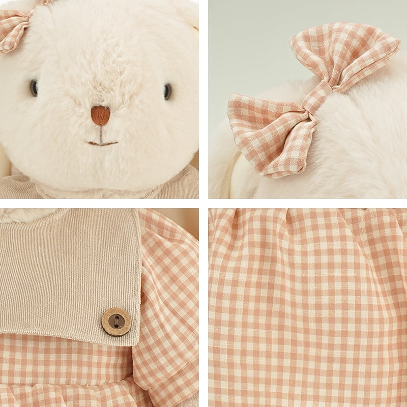 Hugs Baby Easter Bunny Stuffed Animals with Cotton,Safe Material Soft Washable Stuffed Bunny,Cute Plush Toy Rabbit Easter Decoration Birthday Gift