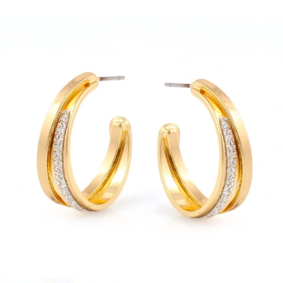 TAZZA WOMEN'S GOLD GLITTERING STUD EARRING #SQ351-E17042107