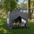 thumbnail image 4 of 10'x10' Pop Up Canopy Tent, Outdoor Instant Shelter Folding Canopy with 4 Side Walls and Carry Bag for Commercial Events, Party, Backyard BBQ, Camping,Gray, 4 of 13