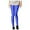 Blue, variant on Women's Shiny Spring Summer Slim Fit Glow Pants Skinny 7/8 Length Base Layer Trousers Fluorescent Style Leggings for Women Plus Size ,One Size