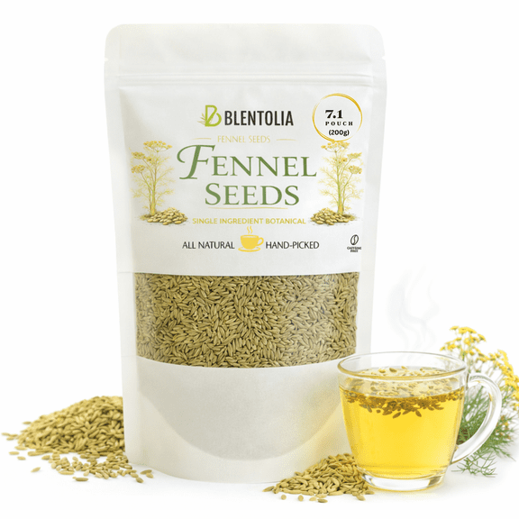 Fennel Seeds – 100% Pure Whole Fennel – Aromatic Culinary Spice for Cooking, Tea, and Digestion Support – 7 oz / 200g