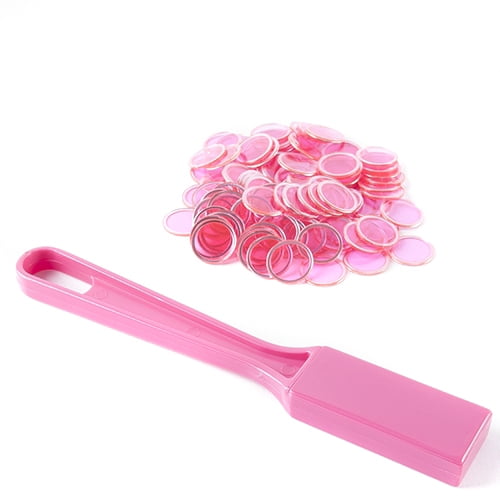 Pink AND Red Magnetic Wand with 100 Chips each color  NEW BINGO PAPER Cards 