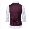 thumbnail image 5 of YueHuiYing Men's Solid Color Sleeveless V Neck Buttoned Vest Slim Fit With Pockets Formal Business Suit Waistcoat For Dress Shirt And Office Wear, 5 of 5