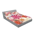 thumbnail image 2 of Ambesonne Flower Fitted Sheet & Pillow Sham Set, Vivid Floral Arrangement, Queen, Multicolor, 2 of 2