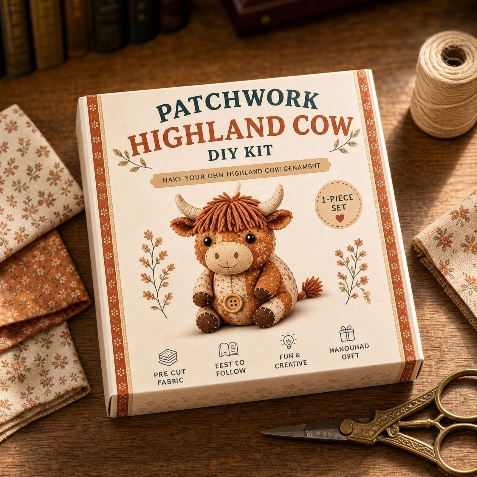 DIY Patchwork Animal Craft Kit DIY Patchwork Set adult Handmade Fabric Art Project Creative Textile Sewing Materials for Adults Animal Theme Decoration Hobby Activity Home Decor Gift