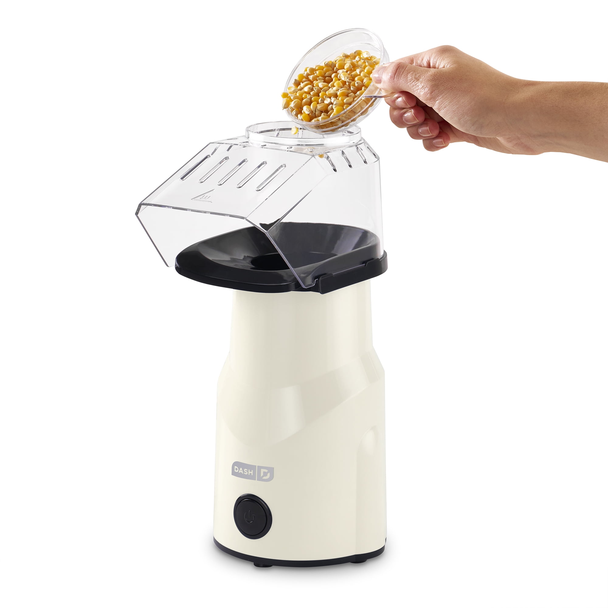 Dash 2.5qt Hot Air Fresh Popcorn Popper with Butter Melting Tray, Compact, 10 Cups, Cream