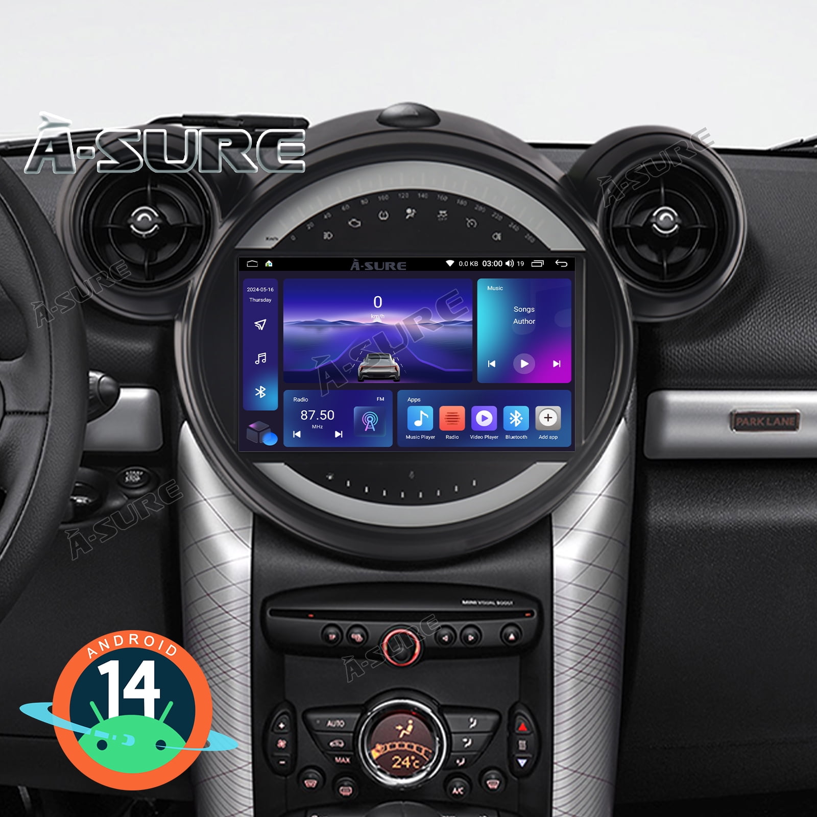 8-Core 4+64GB Android 13 Car Radio Stereo for BMW Mini Cooper