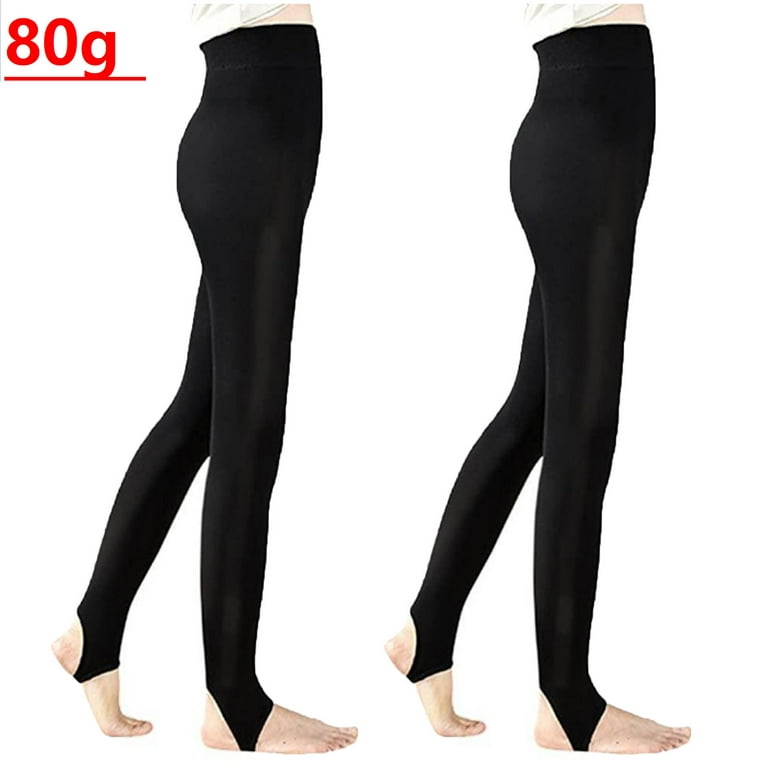 Ersazi Footless Tights For Women 2Pc Fashion Women Pantyhose Solid Leggings  Super Elastic Slim Casual Legging Black One Size