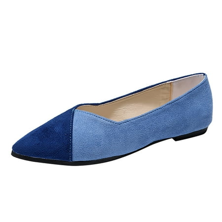 

Cathalem Women Shoes Fashion And Comfortable Soft Flat Sandals Single Shoes Color Matching Flat Sandals Blue 39