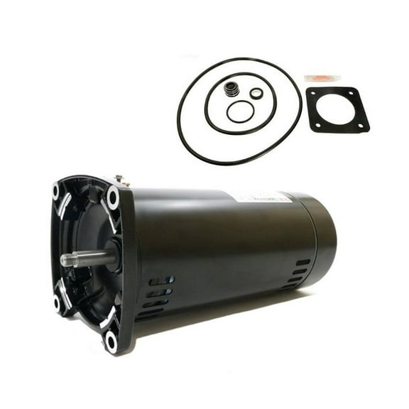 USQ1102 Swimming Pool Pump Motor and Seal Replacement Kit, 1HP Pool Pump Motor Compatible with Sta-Rite Dura-Glas, Max-Flow II, Whisper-Flo, 115V/230V, 3450 RPM