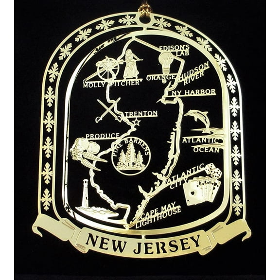 Nations Treasures New Jersey State Landmarks Ornament, Collectible, 2.75" x 2.25"