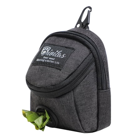 Outdoor Travel Lightweight Dogs Waste Bags Multifunctional Portable Dog Poop Bag Holder Dog Training Bag Dog Treat Pouch Pet Waste Bag Dispenser BLACK