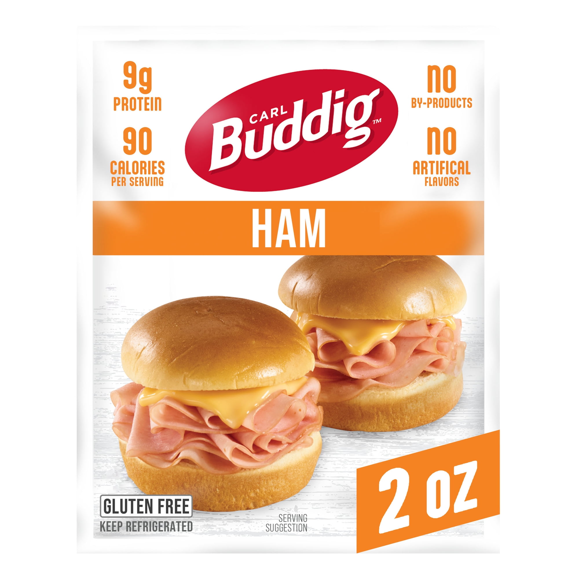 Carl Buddig, Original Smoked Ham Lunchmeat, Sliced, 2 oz Pouch, Refrigerated