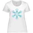 thumbnail image 3 of Inktastic Icy Blue Winter Snowflake Women's Plus Size T-Shirt, 3 of 5