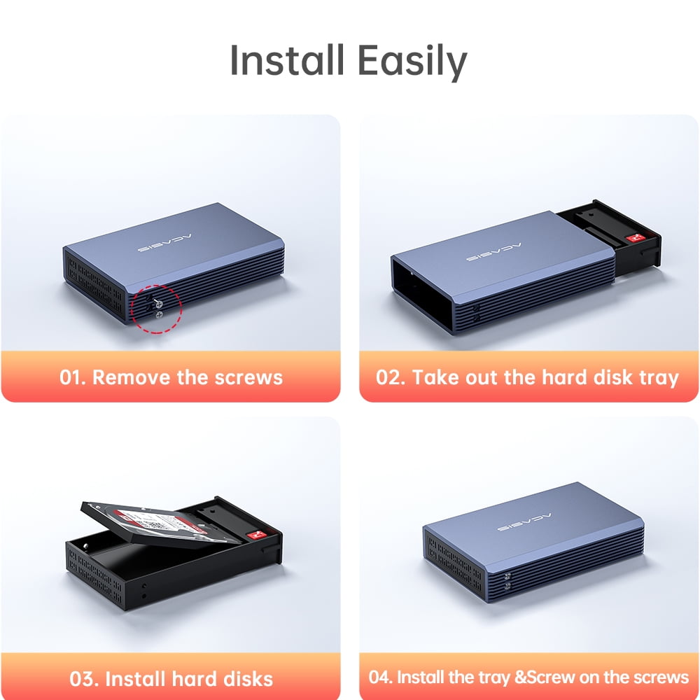 ACASIS External RAID Dual-Bay Disk Array Enclosure USB-C to SATA Supports 12TB