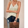 thumbnail image 3 of Uhndy Women Tank Tops V Neck Strappy Sequin Camisoles Casual Sleeveless Shirts Apricot XL, 3 of 6
