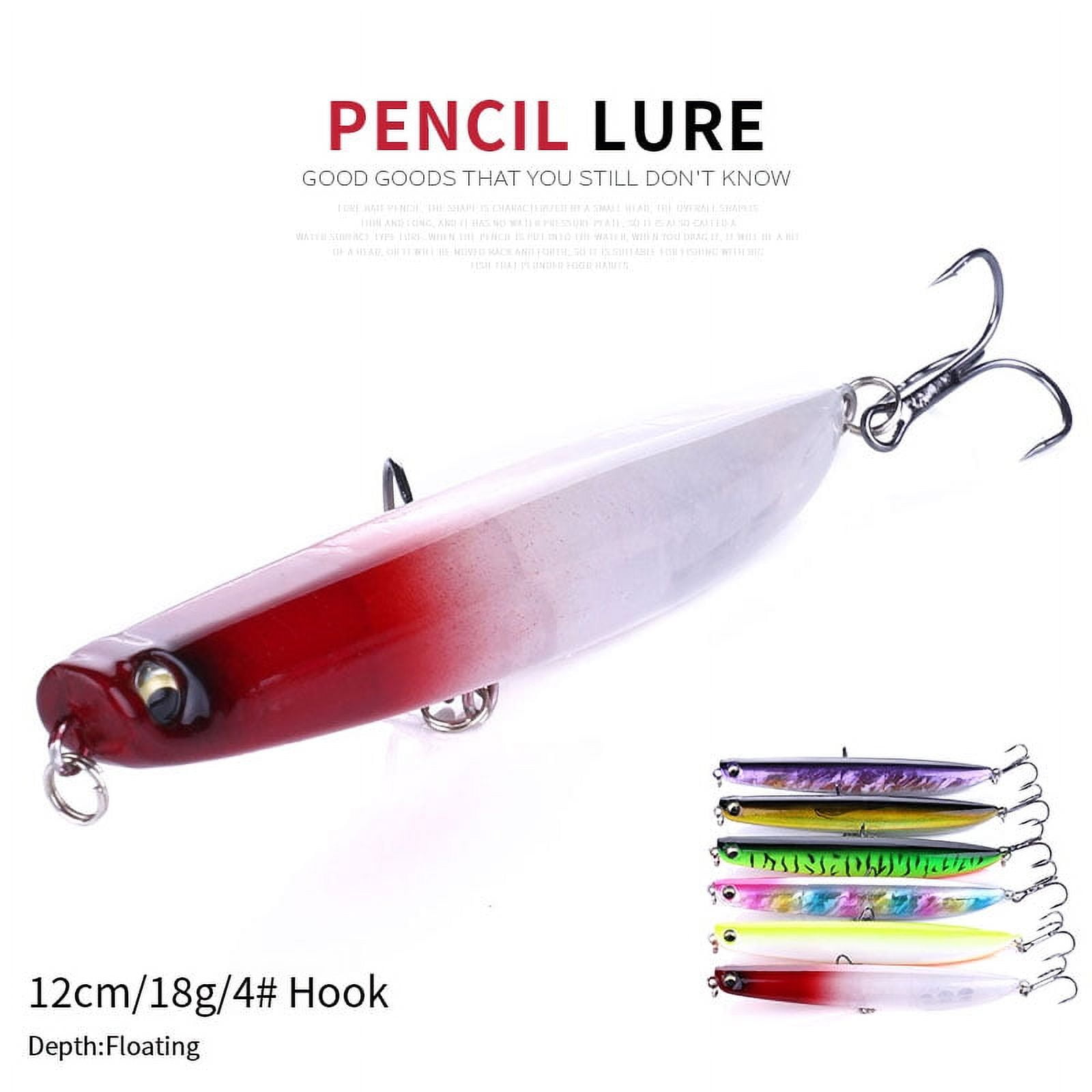 HENGJIA 6PCS Fishing Lures for Bass, Fishing Saltwater Popper Lures Large Topwater Fishing Lures Pencil Lures Sinking Hard Bait Pencil Popper Lure Surf Fishing Lures Pencil Lure, 4.72in/0.63oz