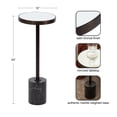 thumbnail image 2 of Kate and Laurel Hescott Modern Mirrored Drink Table, 10 x 10 x 24, Black Marble and Bronze, Contemporary Round Accent Table with Premium Marble Base and Mirror Tabletop, 2 of 6