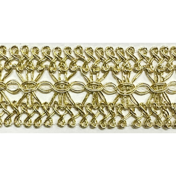 1.5" Metallic Braid Gimp Trimming - 8 Yards! - Color: Gold