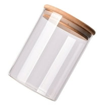 LABRIMP 1Set Airtight Glass Storage Jars Sealed Canisters 1300ml Square Wide Mouth Bamboo Lid for Household Use