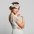 thumbnail image 4 of Corona de flores diadema JAMW guirnalda floral boda Nupcial tocado hecho a mano, 4 of 4