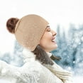 thumbnail image 2 of Riforla Women's Adult Autumn/Winter Warm Solid Color Knitted Woolen Hat Womens Hats Khaki, 2 of 4